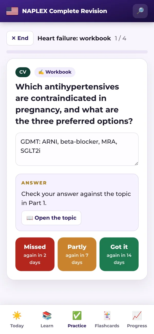 The active recall workbook asking a question to answer from memory
